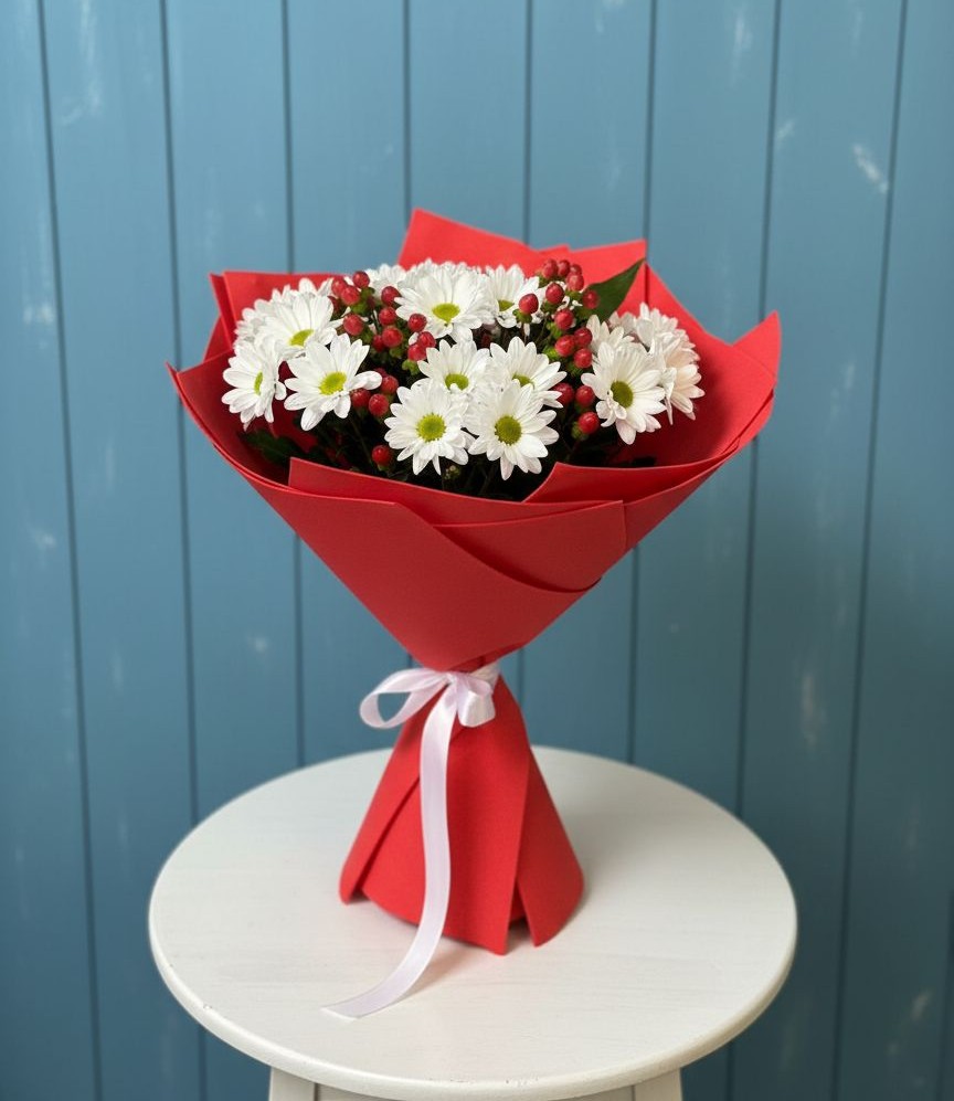 Букет цветов из: Хризантемы в Троицкой Краснодарского края