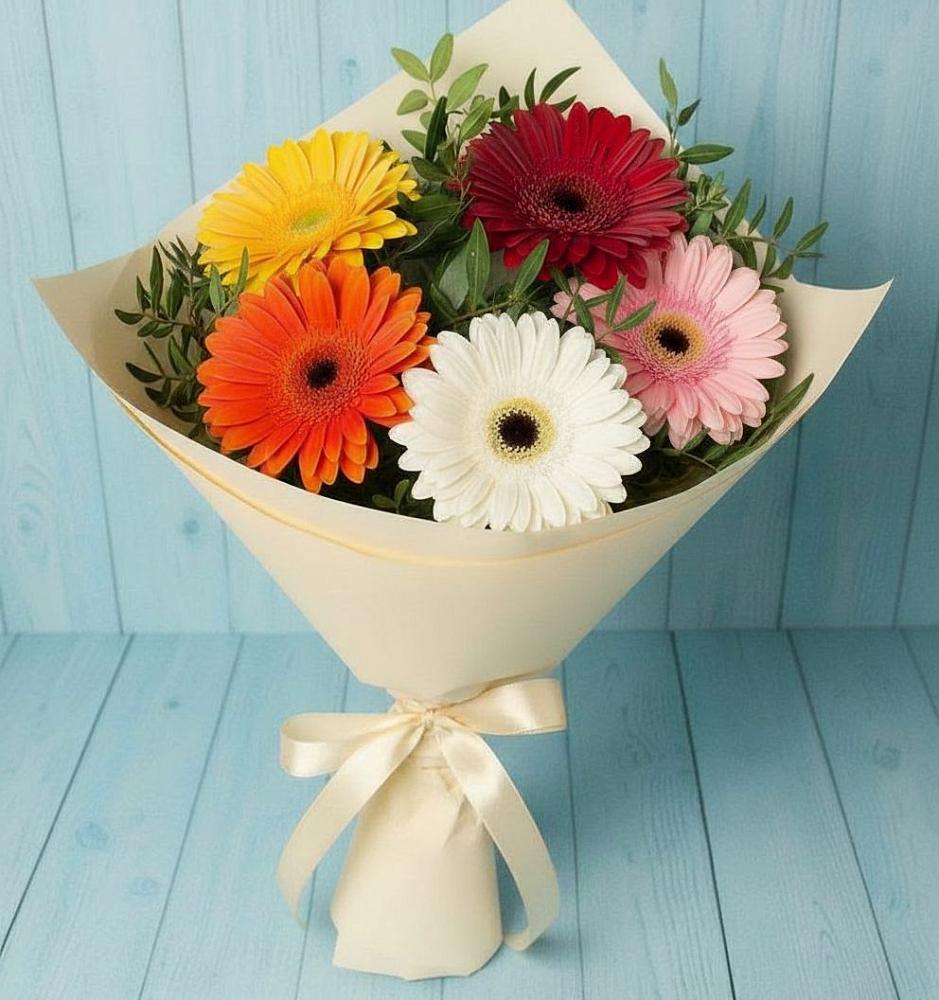 Букет цветов из: Герберы в Троицкой Краснодарского края