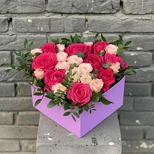 Цветочная композиция из Розы в коробке #REPLACE_PRED# Троицкой Краснодарского края
