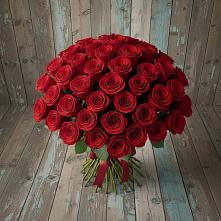 Букет 55 Красных роз Фридом #REPLACE_PRED# Троицкой Краснодарского края
