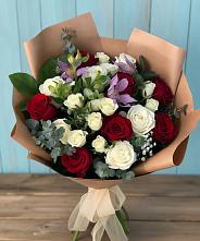 Букет цветов из:  Розы и Альстромерии #REPLACE_PRED# Троицкой Краснодарского края