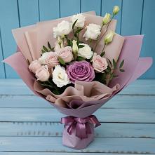 Букет цветов из:  Розы и Лизиантусы #REPLACE_PRED# Троицкой Краснодарского края