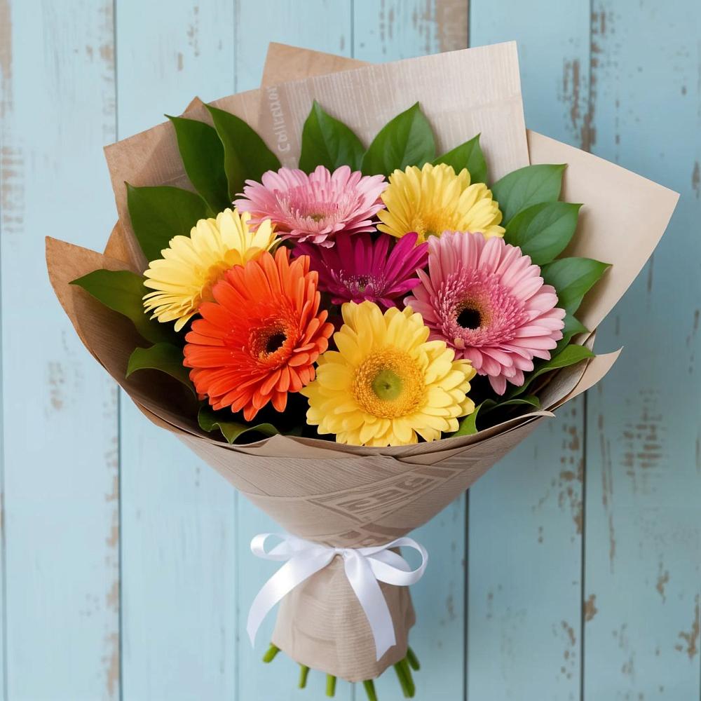 Букет цветов из: Герберы в Троицкой Краснодарского края