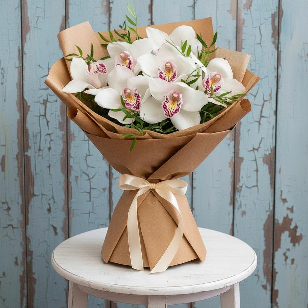 Букет цветов из: Орхидеи и Розы в Троицкой Краснодарского края