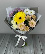 Букет цветов из:  Розы, Герберы и Хризантемы #REPLACE_PRED# Троицкой Краснодарского края