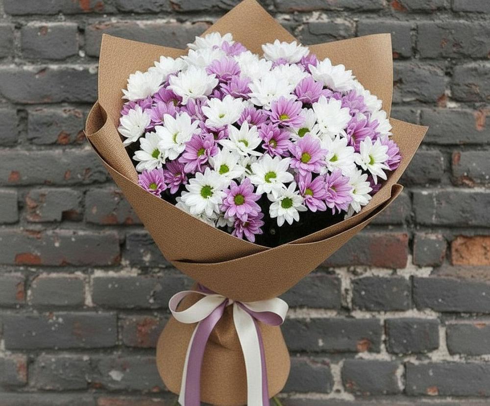 Букет цветов из: Хризантемы в Троицкой Краснодарского края