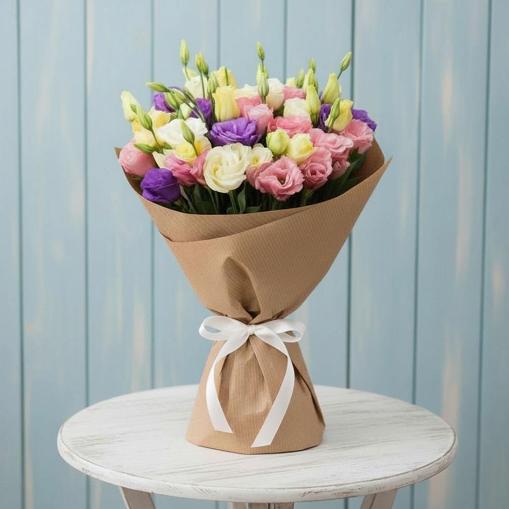 Букет цветов из: Лизиантусы в Троицкой Краснодарского края