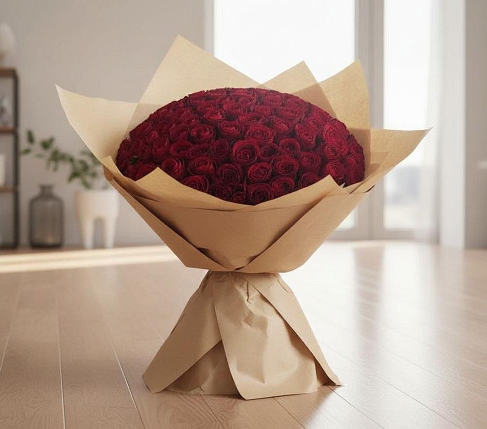 Букет 101 Красная роза в Троицкой Краснодарского края