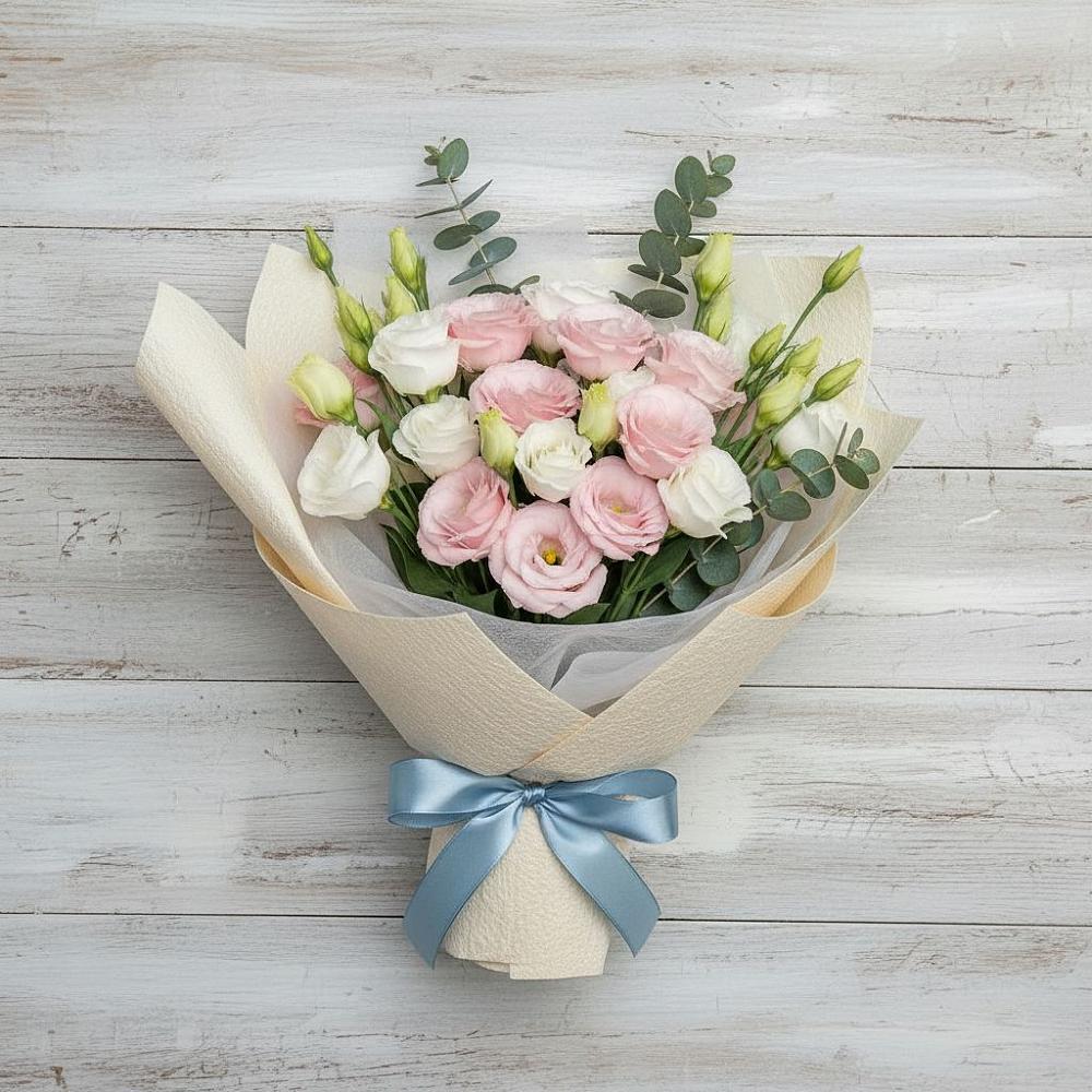 Букет цветов из: Лизиантусы в Троицкой Краснодарского края